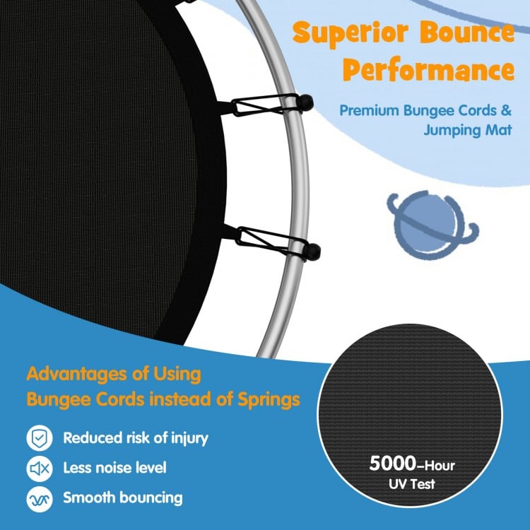 Kids Trampoline Recreational Bounce Jumper with Safety Enclosure Net