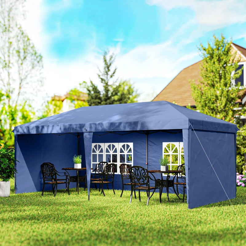 10' x 20' Outdoor Pop Up Canopy Tent Party Tent Instant Shelter W/ Carrying Bag, Blue