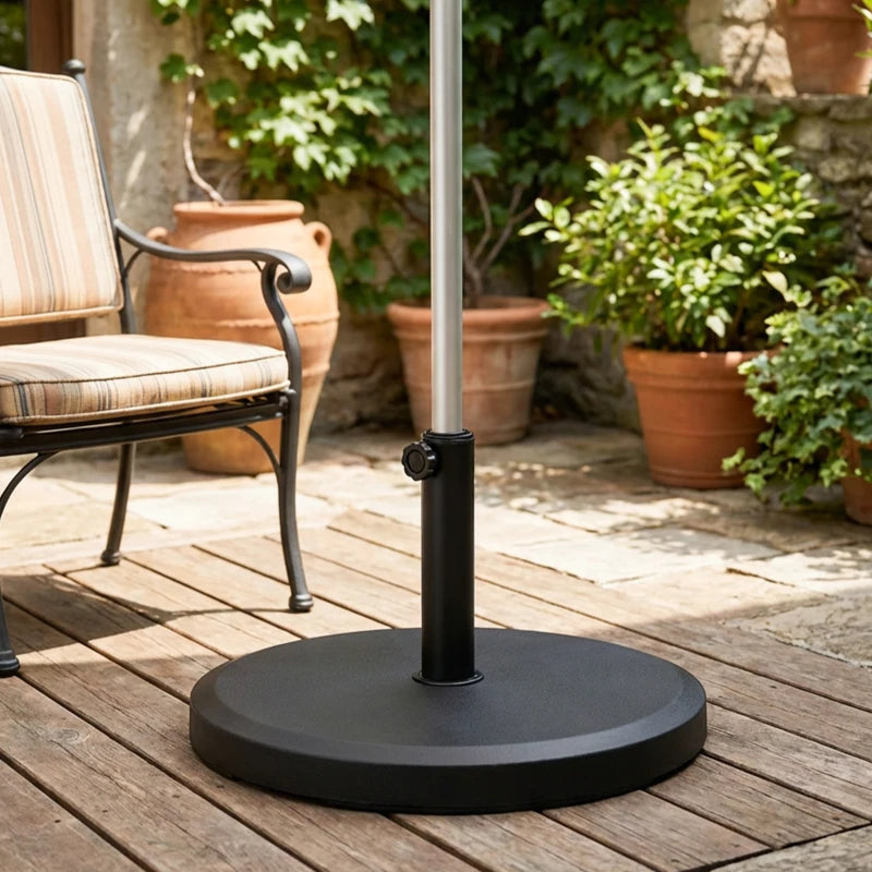 29 lbs Cement Patio Umbrella Base, 19" Heavy Duty Parasol Stand Market Umbrella Base Holder