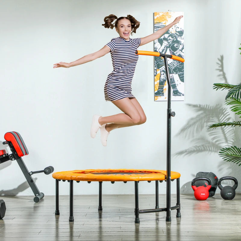 Soozier 39" Mini Exercise Trampoline w/ Adjustable T-Bar Indoor Fitness Rebounder Orange