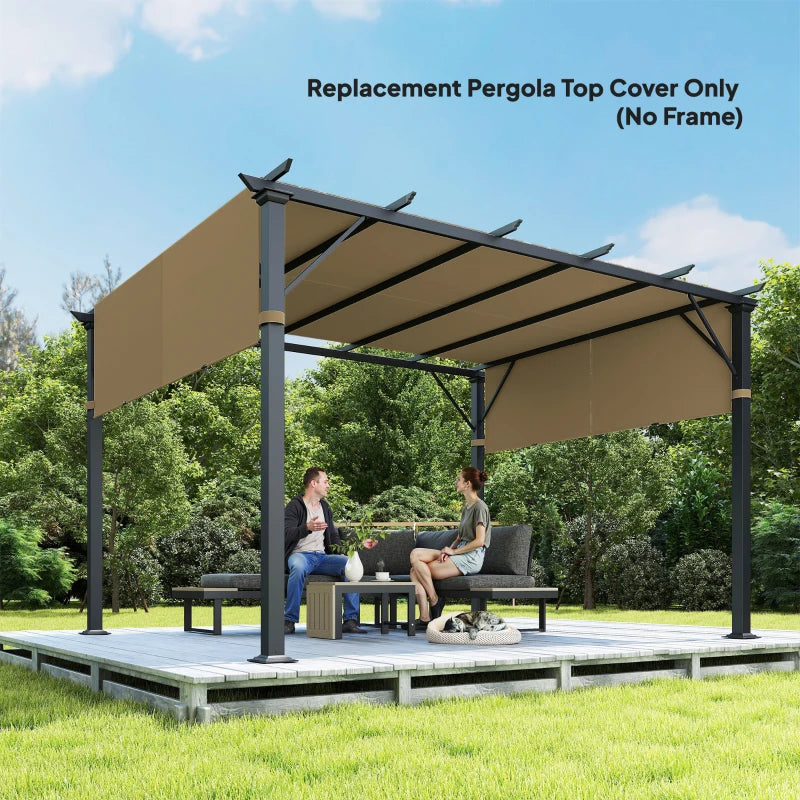 2 Pcs UV Protection Pergola Replacement Canopy, Pergola Shade Cover, Easy to Install, for 10' x 10' Pergola, Sand
