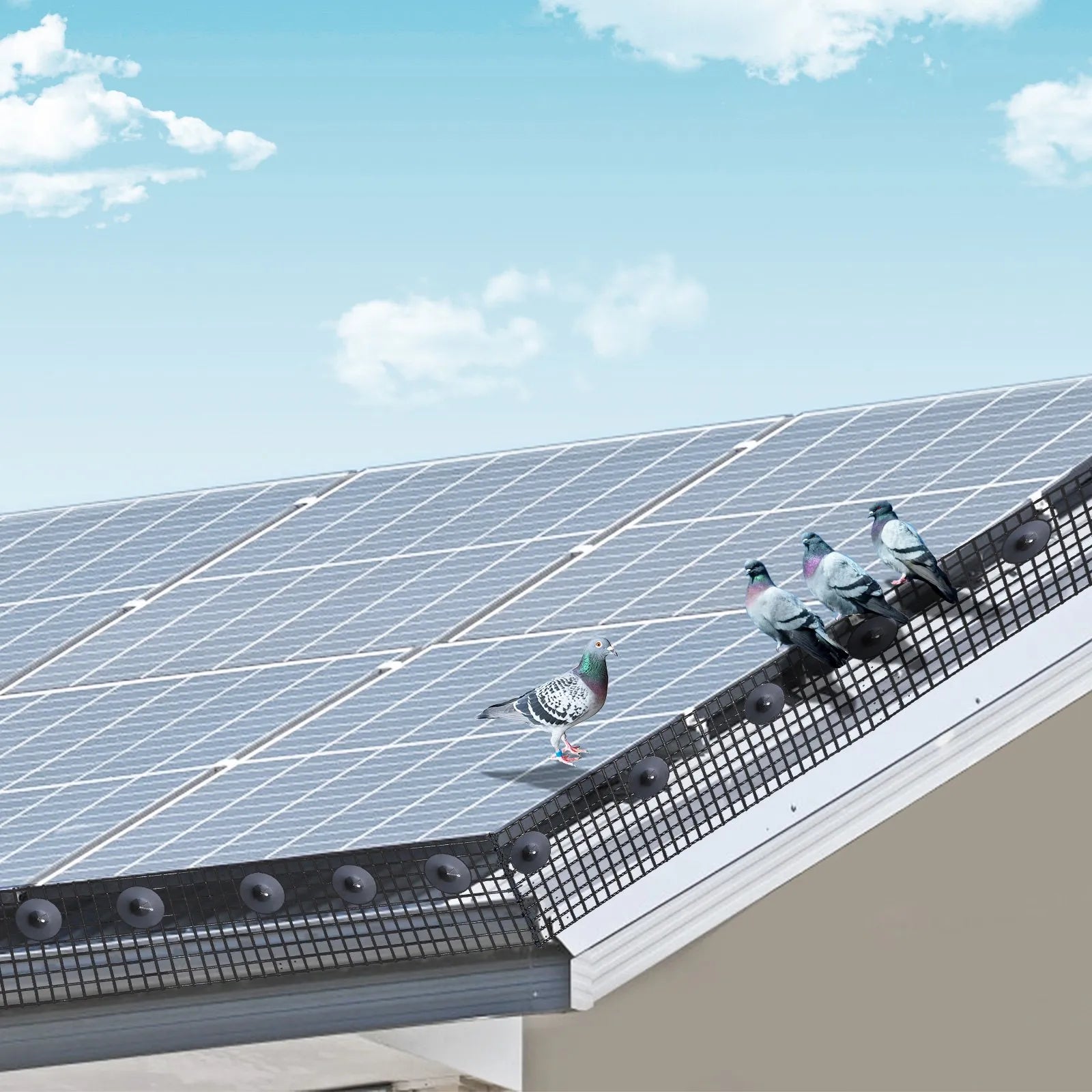 VEVOR 8 inch x 100ft Solar Panel Bird Guard, Critter Guard Roll Kit with 70pcs Stainless Steel Fasteners, Solar Panel Guard with Rust-proof PVC Coating, 1/2 inch Wire Roll Mesh