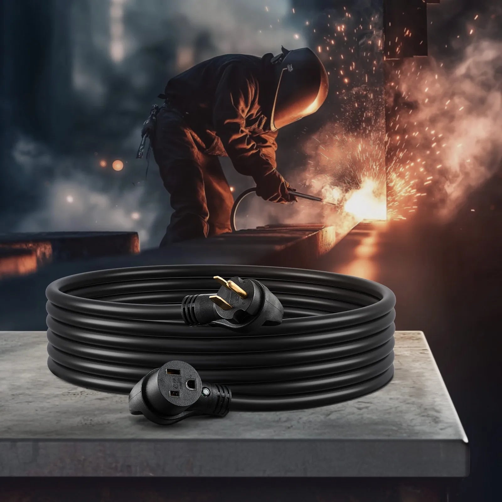 VEVOR 50A Generator Extension Cord 25 ft 250V NEMA 6-50P to 6-50R Power Cable