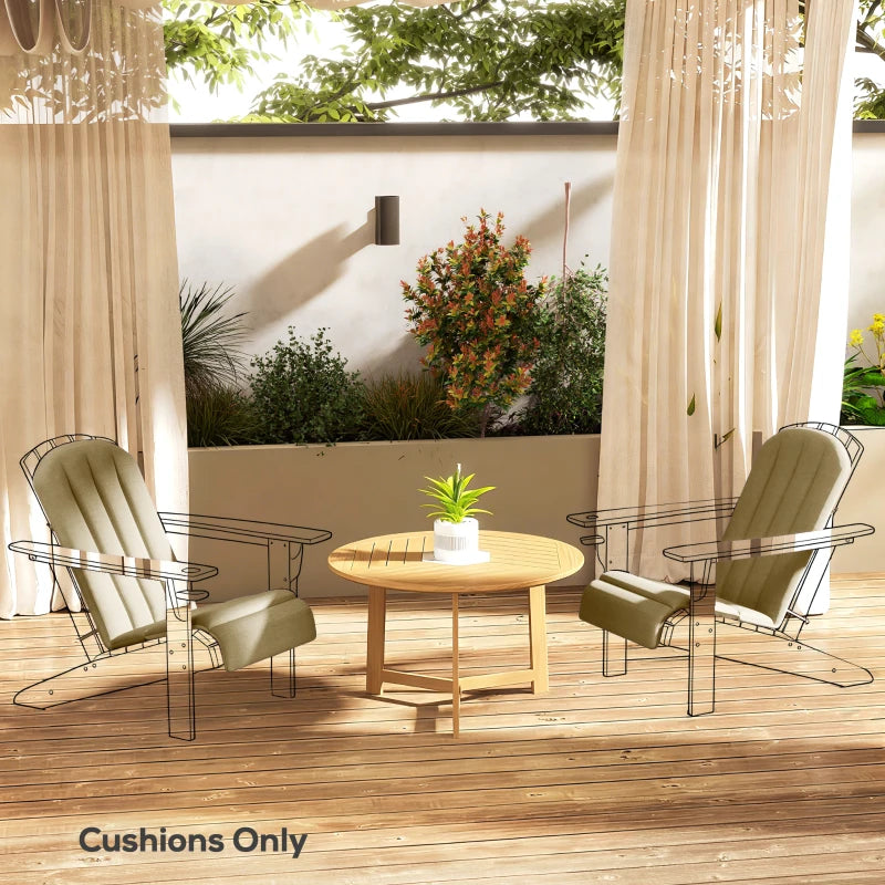 Set of 2 Patio Chair Cushions, High Back Adirondack Chair Cushion with Ties, High-Density Foam, Beige