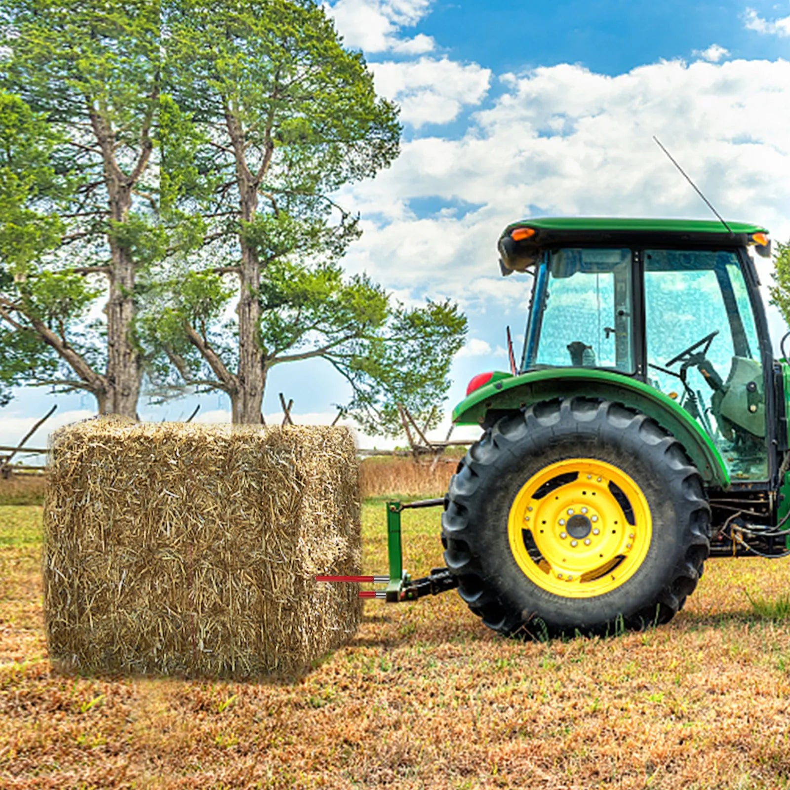 49" Hay Bale Spear 3000 lbs Capacity with Nut and Sleeve