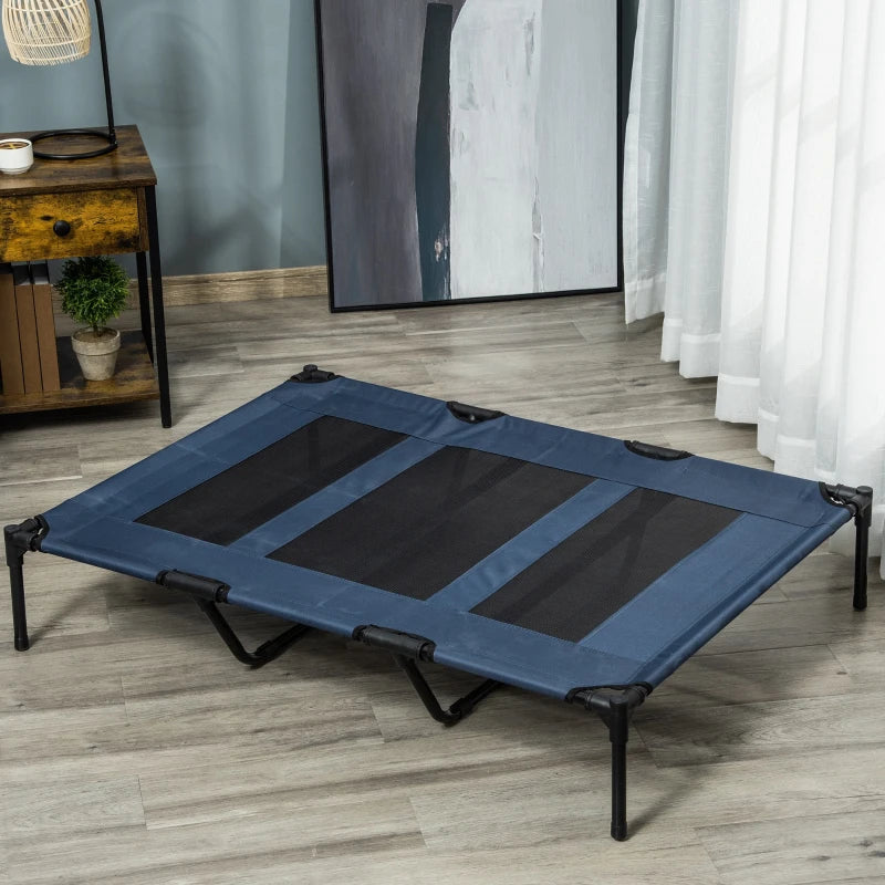 48" X 36" X 9" Elevated Pet Bed with Carrying Bag, Dark Blue