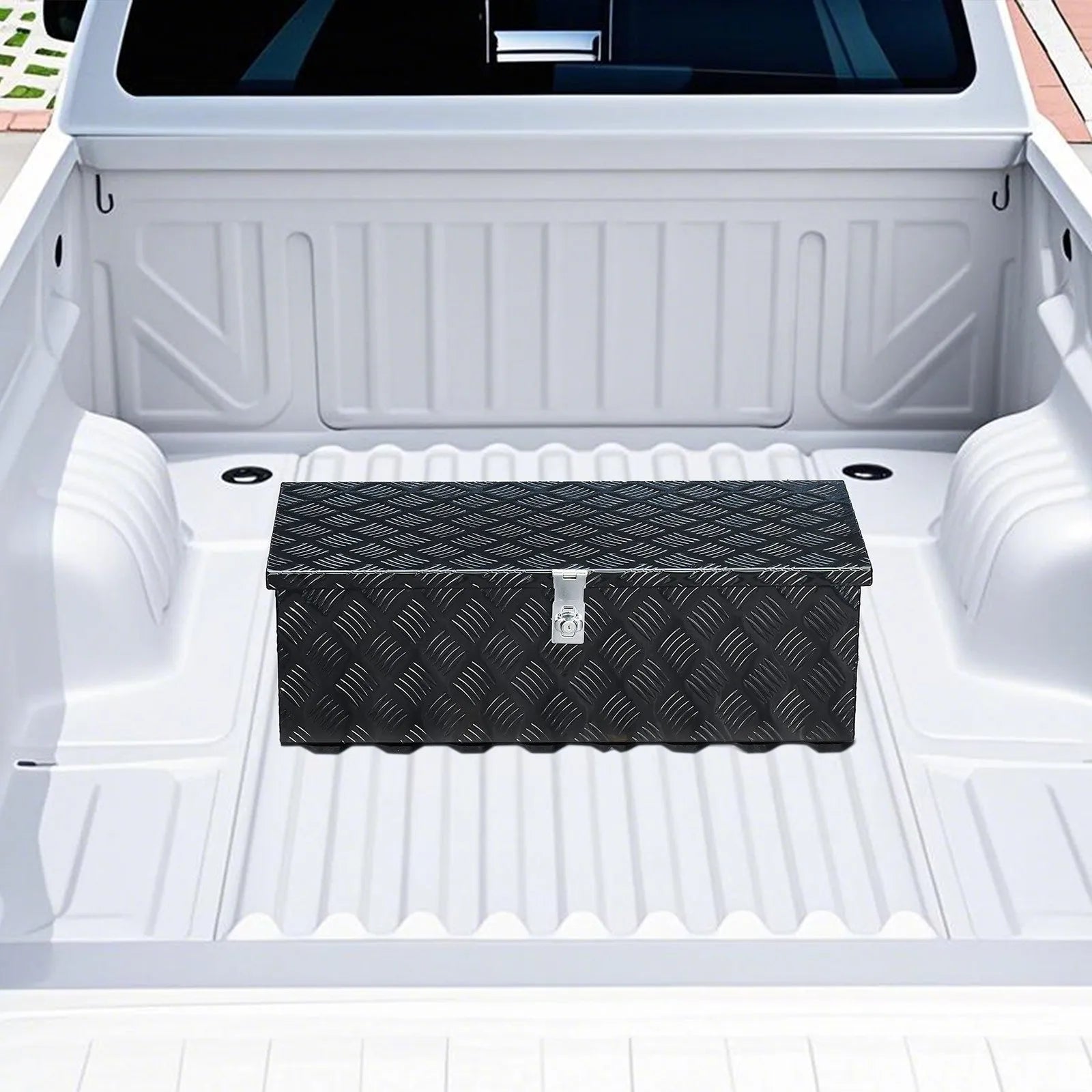 VEVOR 30"x13"x9.6" Heavy Duty Aluminum Truck Bed Tool Box for Pickup RV Black