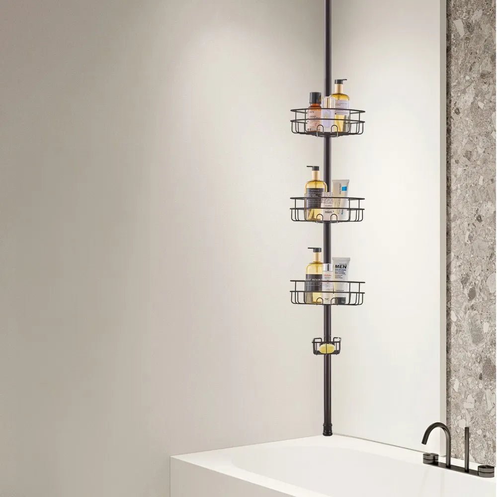 VEVOR 39" to 125" High Shower Corner Caddy Tension Pole Rust-Proof Tension Pole
