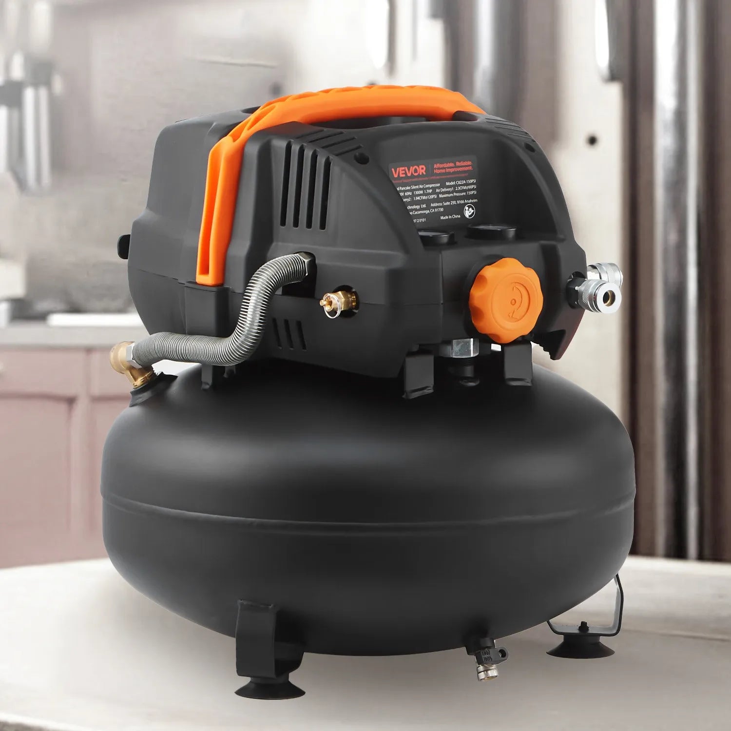 VEVOR 6 Gallon Air Compressor 1.7HP 2.3CFM @ 90PSI with 12-Piece Accessory Kit