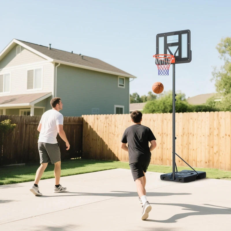 Soozier Basketball Hoop Outdoor, 4.6-10ft Portable Basketball Goal with Wheels and 43" Backboard, for Teenagers Youth Adults