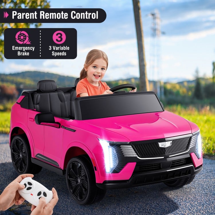 24V Ride on Truck 2-Seater Licensed Cadillac with Remote Control-Pink