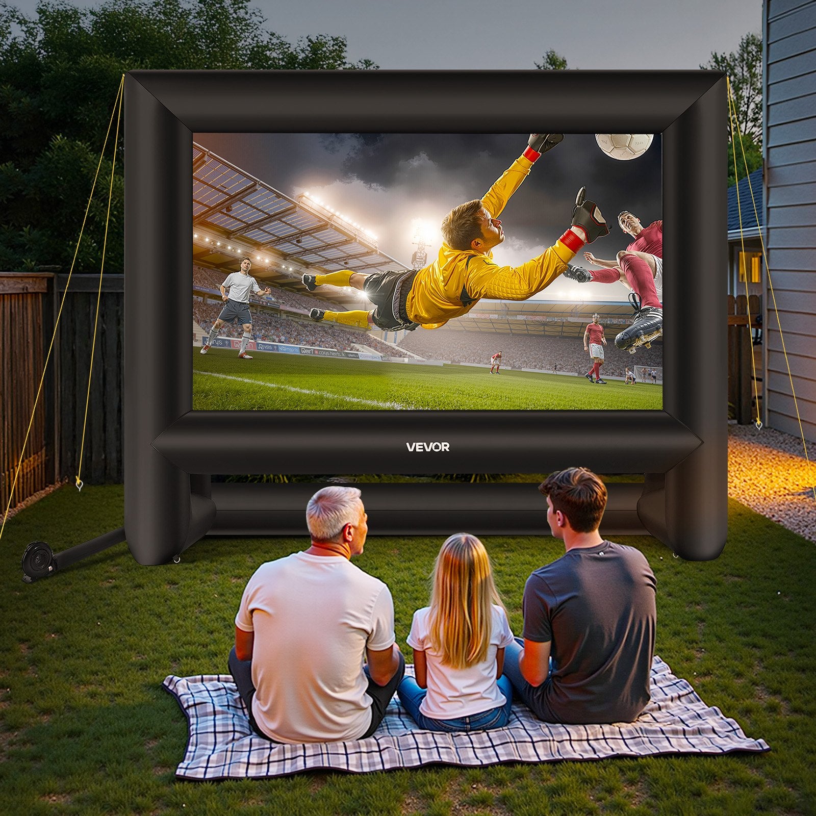 VEVOR 18 ft Inflatable Movie Screen 16:9 600D Movie Projection with Portable Bag