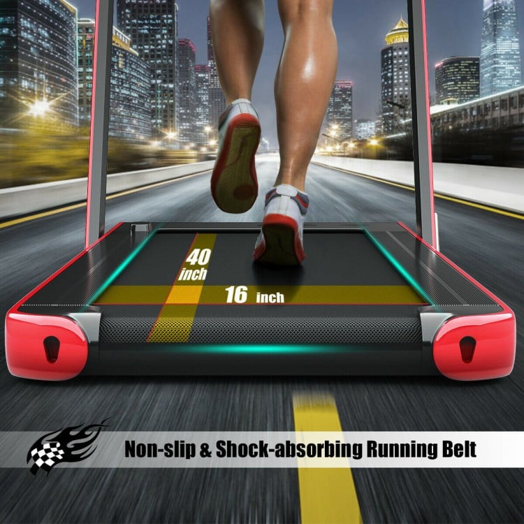 2-in-1 Electric Motorized Health and Fitness Folding Treadmill with Dual Display and Speaker