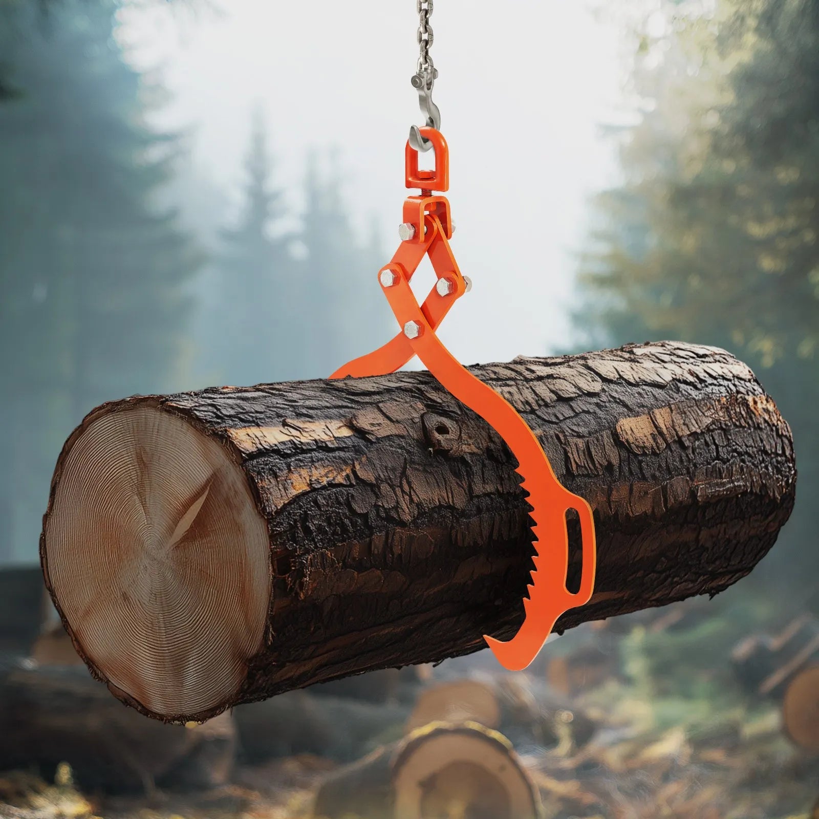 VEVOR 28in Log Lifting Tongs 2 Claw Solid Steel Log Grapple Swivel Log Lifter