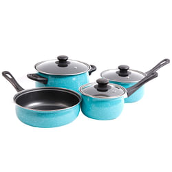 Gibson Home Casselman 7 piece Cookware Set in Turquoise - Free Shipping