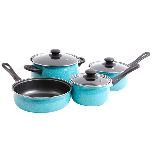 Gibson Home Casselman 7 piece Cookware Set in Turquoise - Free Shipping