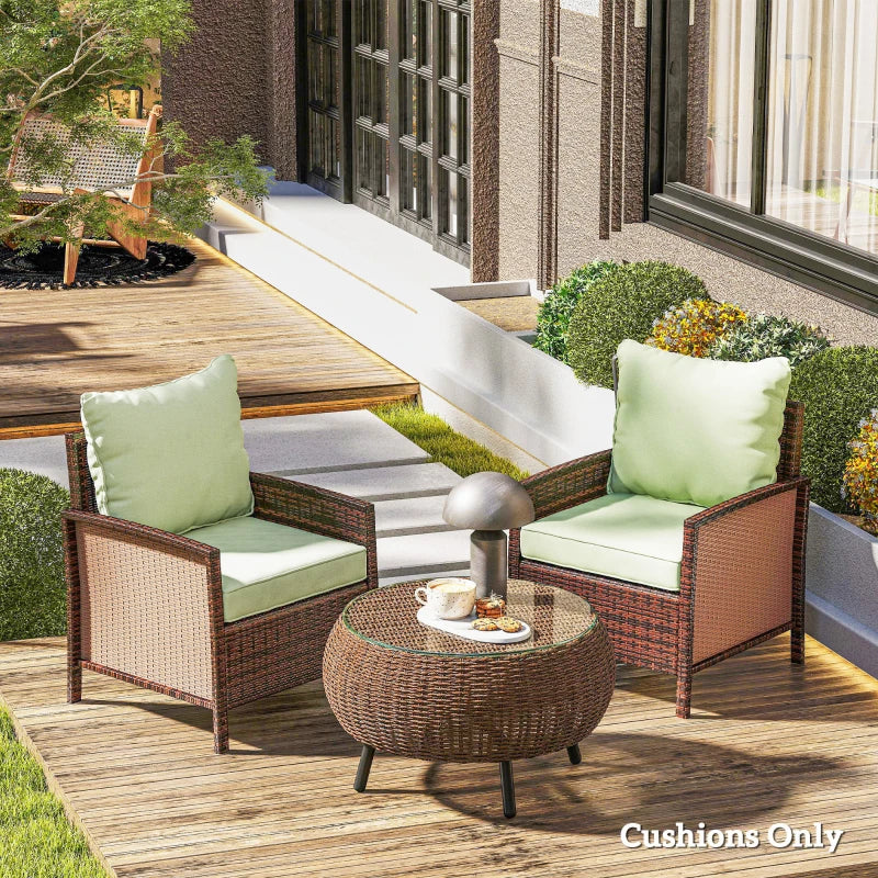 4-Piece Seat Cushion Pillows Replacement, Patio Chair Cushions Set with Back for Indoor Outdoor, Green