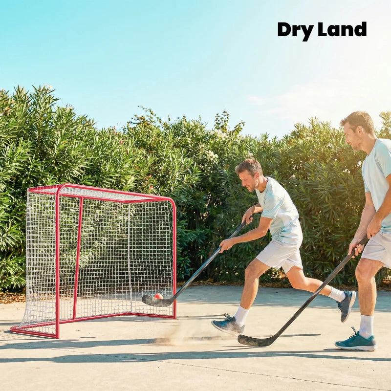 Soozier 5' x 4' Mini Hockey Goal, Easy Setup Hockey Net with Metal Frame, Lightweight & Portable