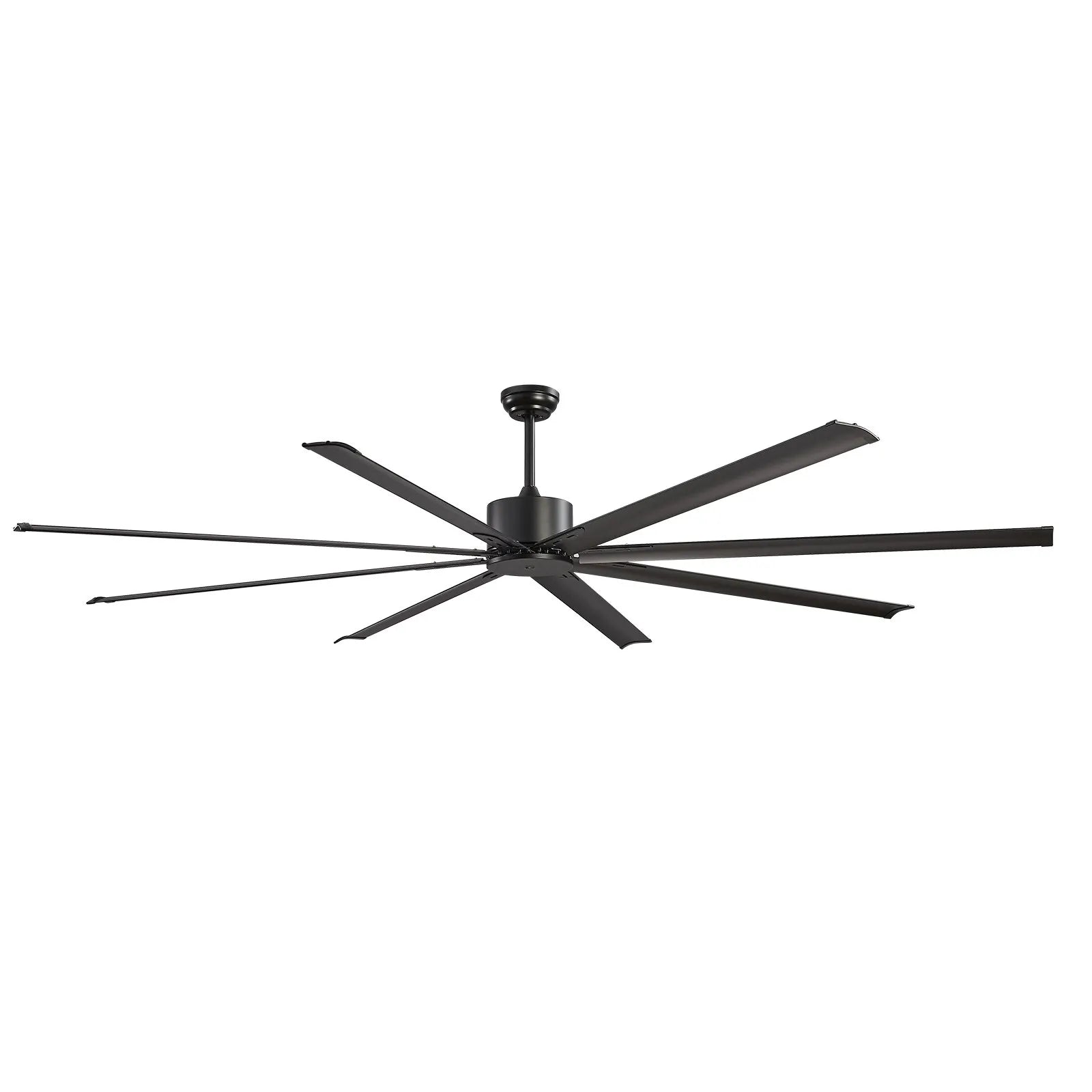 VEVOR 96" Aluminum Ceiling Fan No Light Remote Control Reversible Motor Black