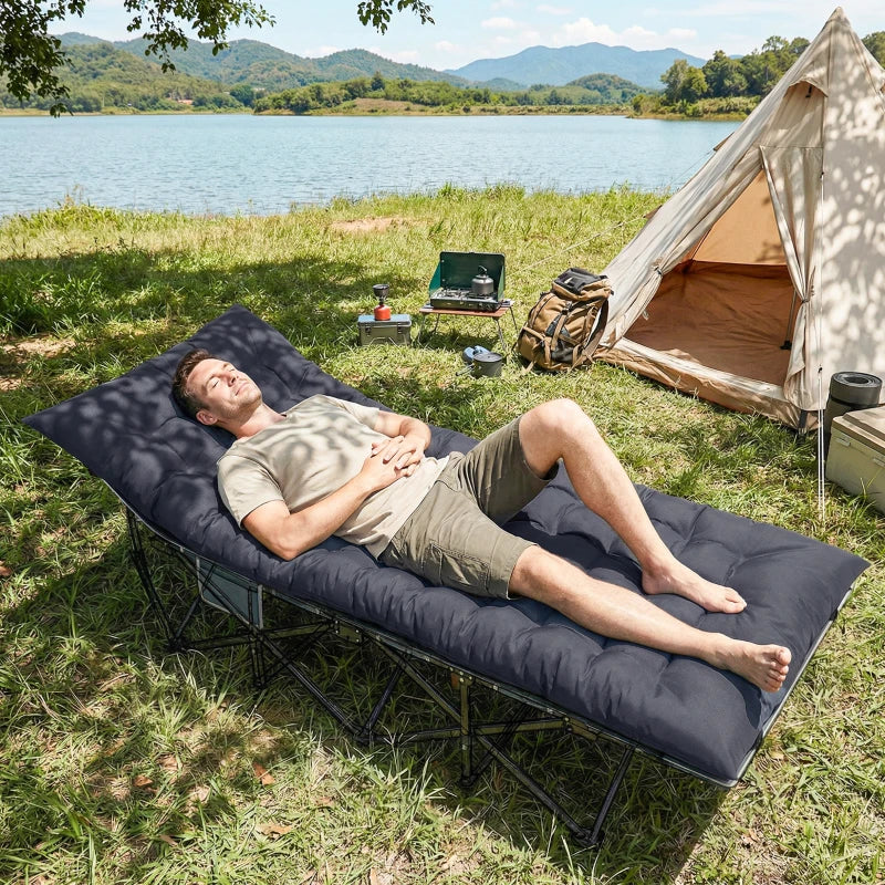 Sleeping Mat, Camping Mat Pad with Elastic Straps, Dark Grey