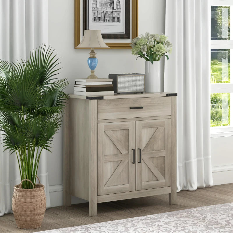 Sideboard Buffet Cabinet, Farmhouse Kitchen Storage Cabinet w/ Drawer and Shelf for Living Room, Entryway