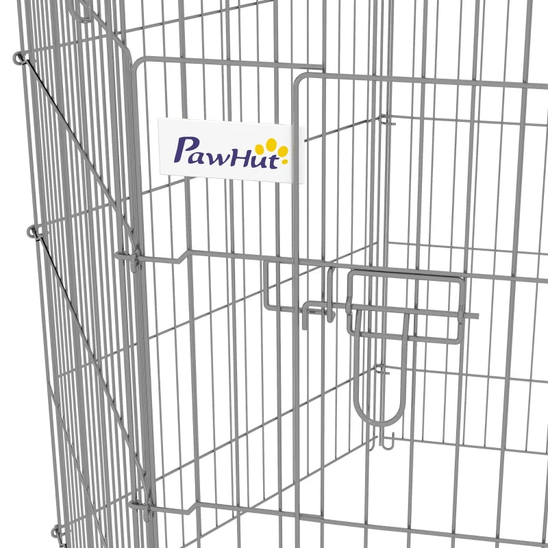 36inch 8-Panel Dog Playpen Octagon Pet Exercise Playpen Crate Foldable Dog Cage Pen Puppy Kennel, Black