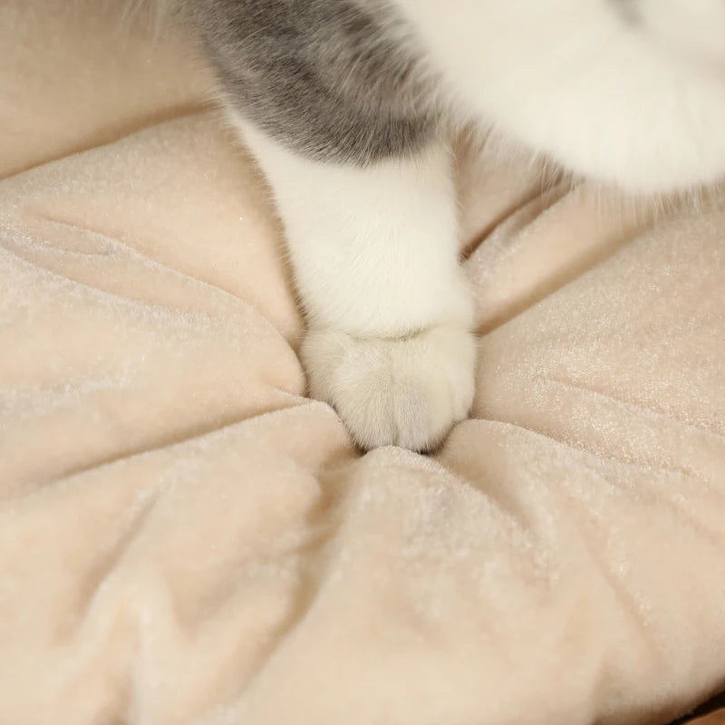2-Storey Cat Condo Barrel, Small Cat Tree Tower with Top Perch and 2 Hideaways, 2 Entrances, 3 Cushions, Light Brown