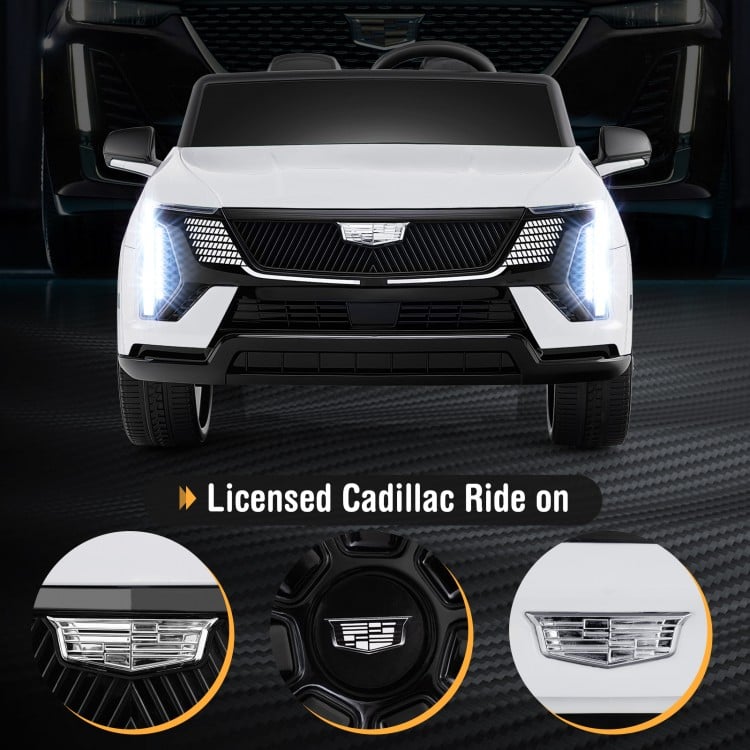 24V Ride on Truck 2-Seater Licensed Cadillac with Remote Control-White