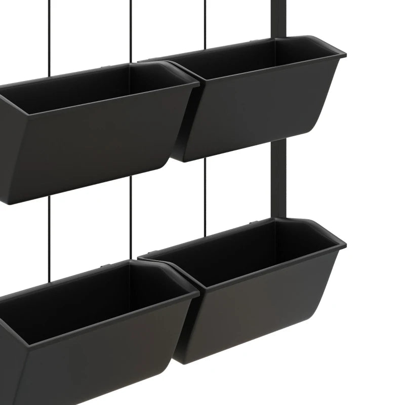3-Tier Wall Planter with 6 Pots for Indoor and Outdoor Use, Hanging Plant Holder, Self Draining Wall Mounted Planter