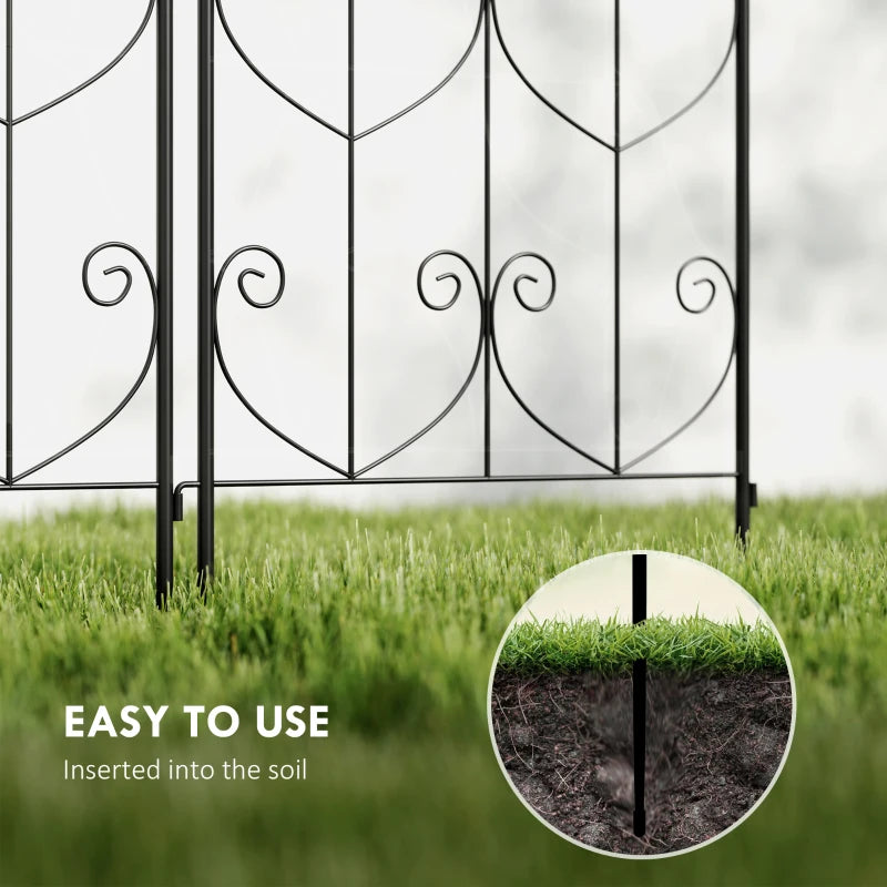 Set of 2 Metal Garden Trellis, Decorative Trellis Panels, Bird Design, 19.7" W x 70.9" H, Black
