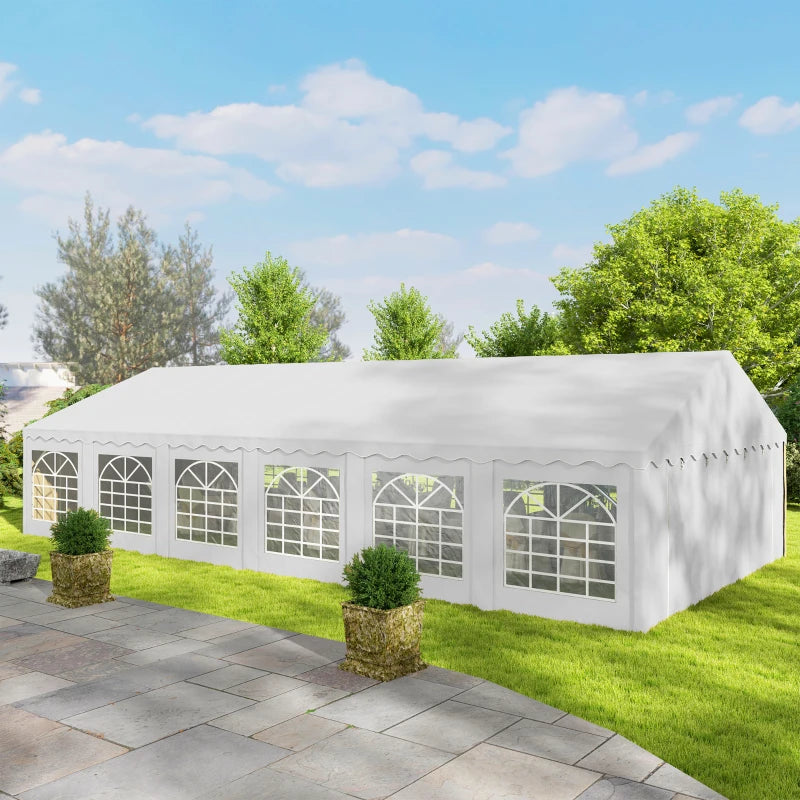 20' x 40' Party Tent Outdoor Canopy Tent with Removable Sidewalls, 12 Windows for Parties, Wedding, Events, BBQ, White