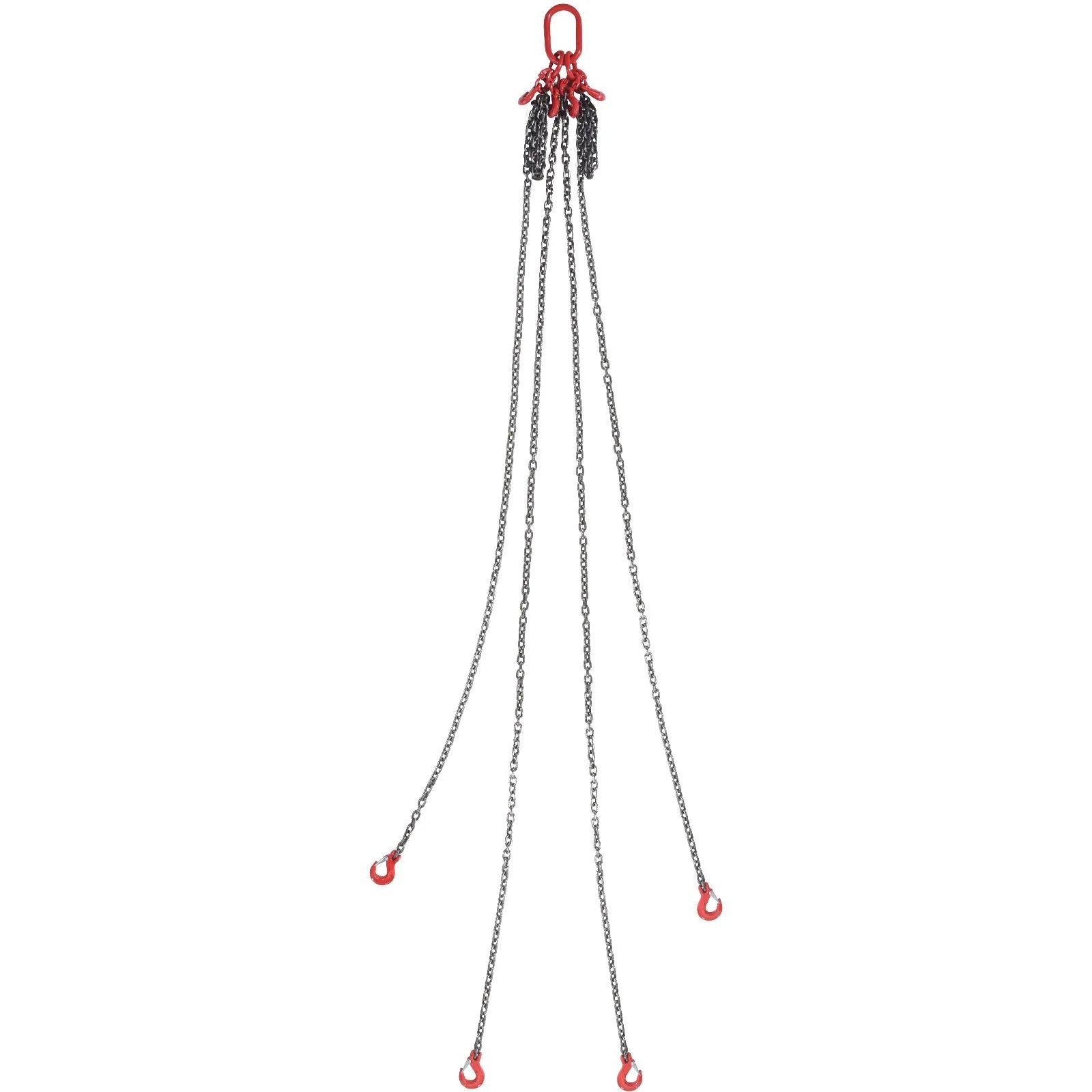 VEVOR 3/8" x 10' Chain Sling 4 Legs G80 Lifting Chain with Grab Hooks 18400 lbs