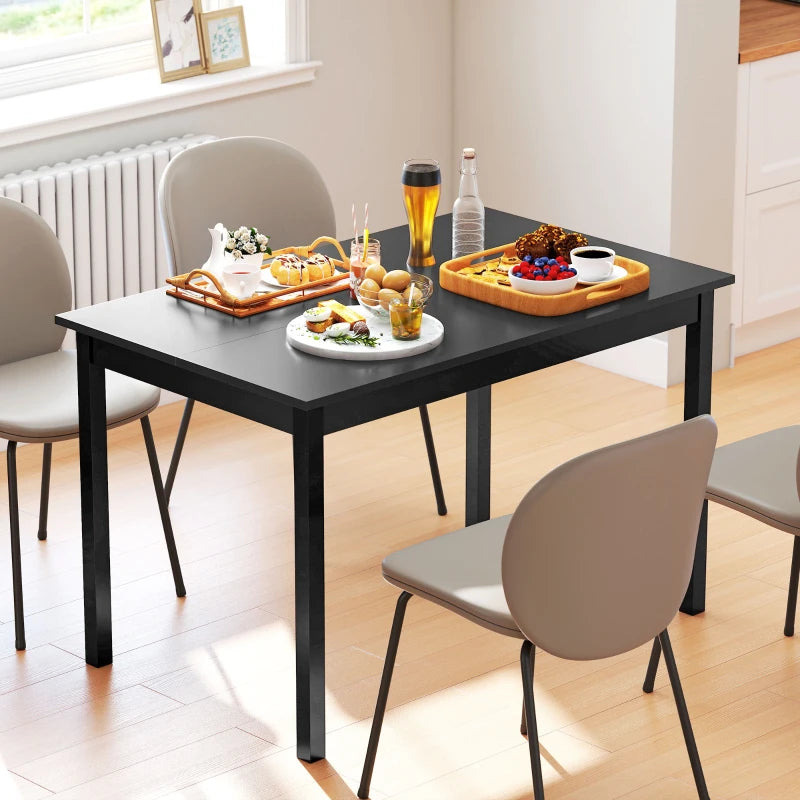 47" x 30" Dining Table, Farmhouse Dining Room Table with Pine Wood Frame, Space Saving Kitchen Table, Black