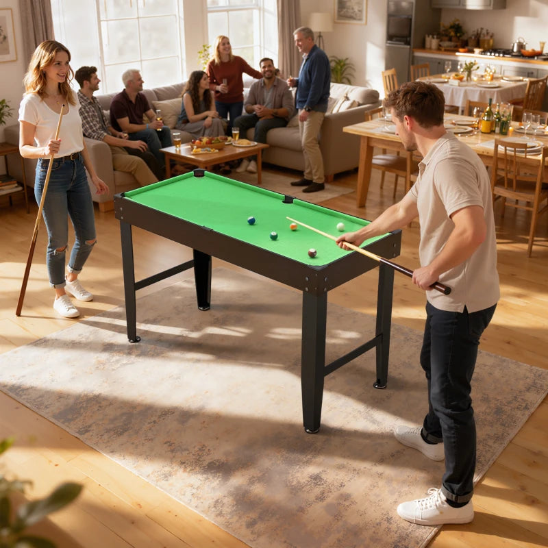 Soozier 55" Mini Pool Table, Pool Game Billiard Table Set with 2 Cues, 16 Balls, 2 Chalks, Triangle, Brush, Green