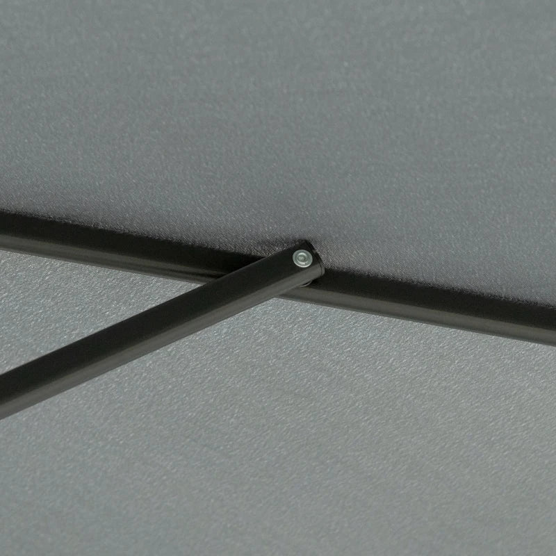 10ft Cantilever Patio Umbrella Offset Parasol with Crank Handle, Cross Base for Garden, Deck, Dark Grey