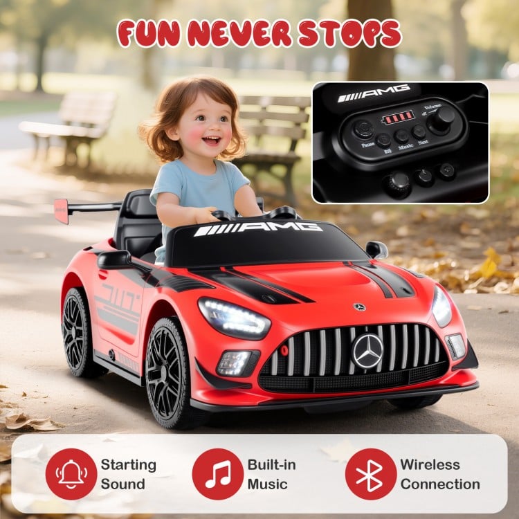 12V Kids Ride-On Car Mercedes-AMG GT3 Licensed with Adjustable Speed-Red