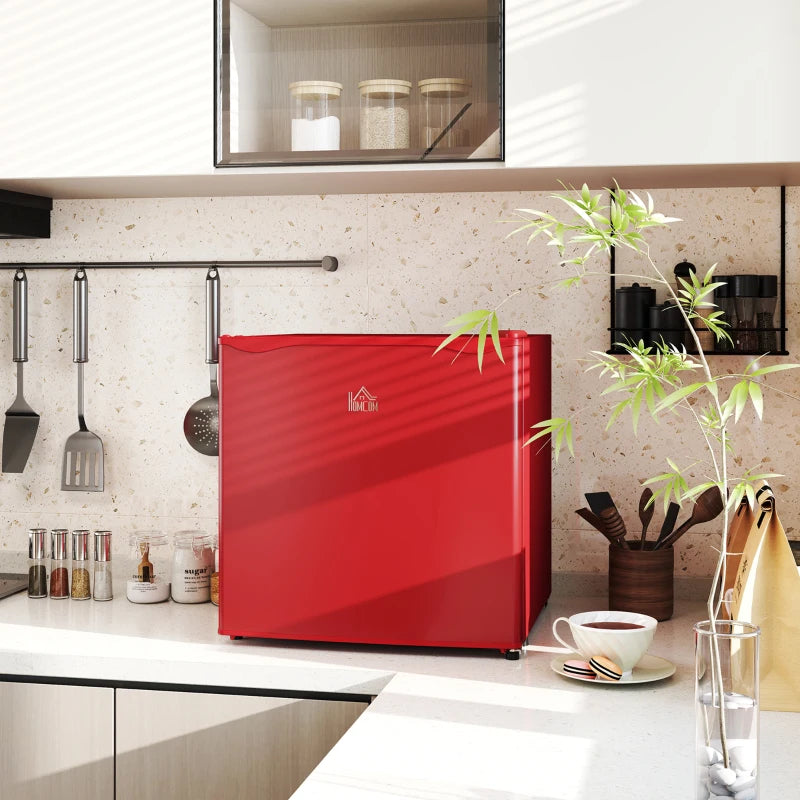 1.1 Cu. Ft. Mini Freezer, Compact Upright Freezer with Reversible Door, Removable Shelf, Adjustable Temperature, Red