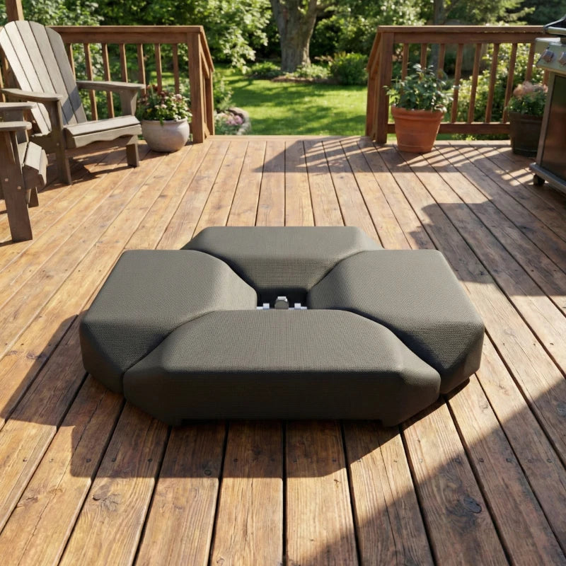 4PCs Cantilever Umbrella Base Weights for Offset Banana Parasol, HDPE Water or Sand Filled Patio Umbrella Weights