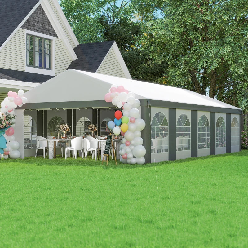 20'x33' Heavy Duty Large Party Tent Event Tent with Removable Sidewalls, for Weddings, Parties, Carports, Grey