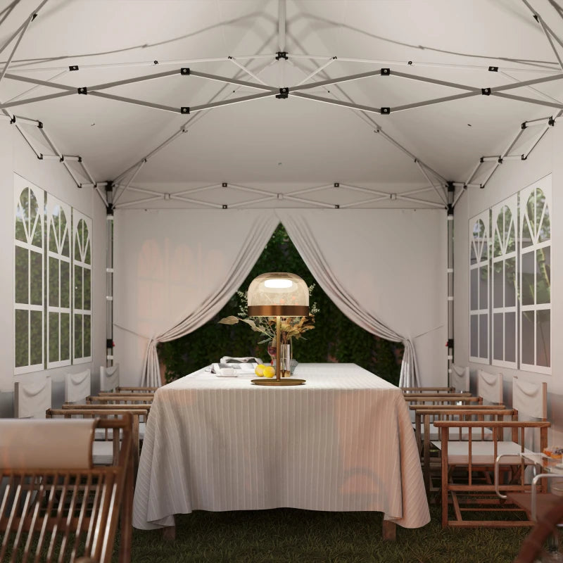 20x10 Pop Up Canopy with 6 Removable Sidewall, Carry Bag and 6 Sand Bags, Height Adjustable Instant Sun Shelter, Grey
