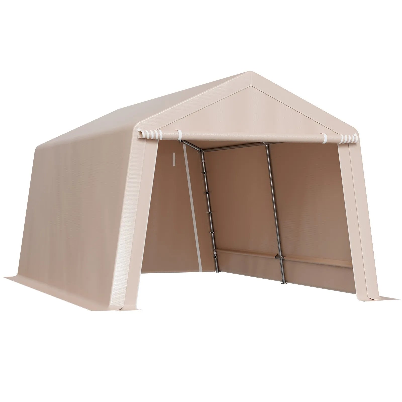 VEVOR Outdoor Storage Portable Shed 10x15 ft Waterproof Canopy Garage 2 Doors