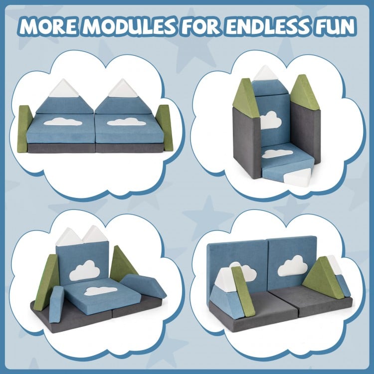 12 Pieces Snow Mountain Theme Toddler Foam Building Fort