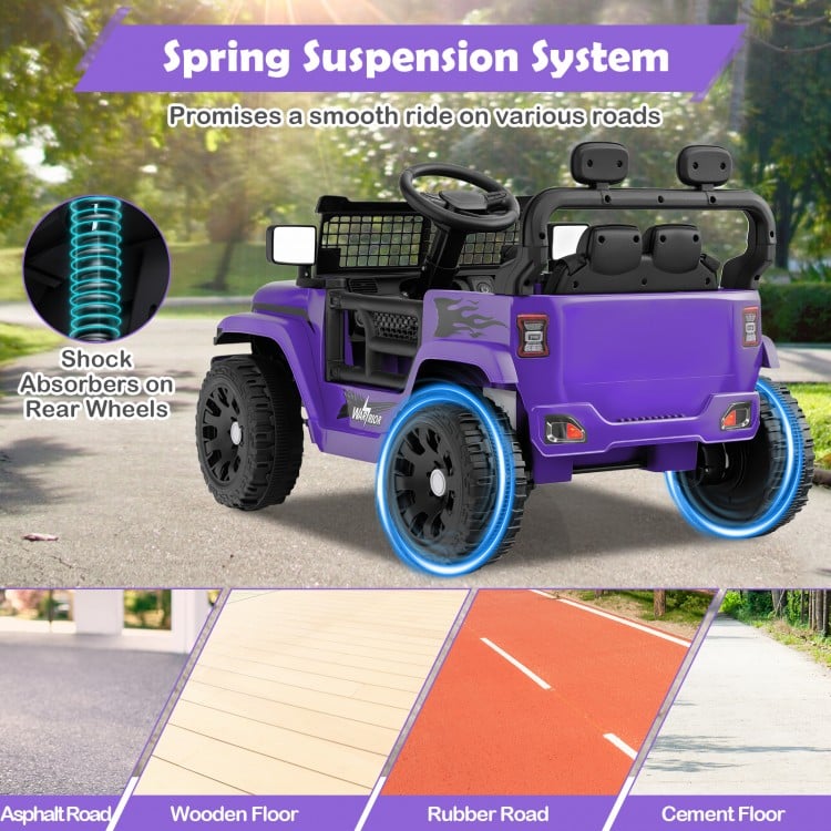 12V Kids Ride on Truck Car Battery Powered Electric Vehicle-Purple