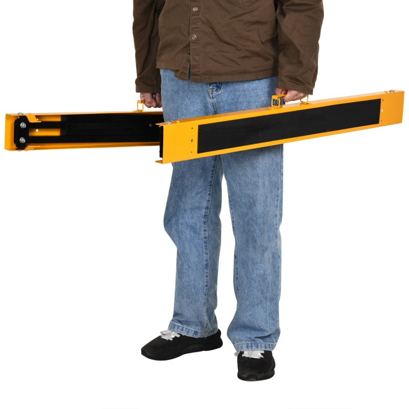 2PCS Saw Horse Twin Pack Folding Workbench Metal Trestle Stands with Non-slip EVA Surface Orange
