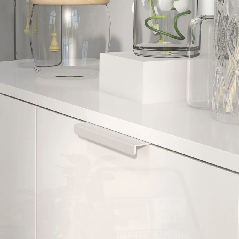 Shoe Cabinet, Shoe Storage Cabinet with Soft-Close Hinges and Adjustable Shelves, Holds 15-20 Pairs, High Gloss White