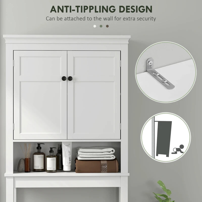 3-Tier Over Toilet Storage Unit Washing Machine Cabinet Dryer Cabinet with Adjustable Shelf for Bathroom, Laundry