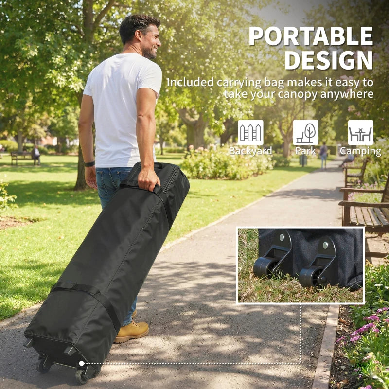 10' x 10' Pop Up Canopy Tent, Instant Sun Shelter, Tents for Parties, with Wheeled Carry Bag, White