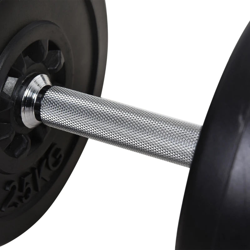 Soozier 145lbs Dumbbell & Barbell Adjustable Set Plate Bar Clamp Rod Home Gym Sports Area Exercise