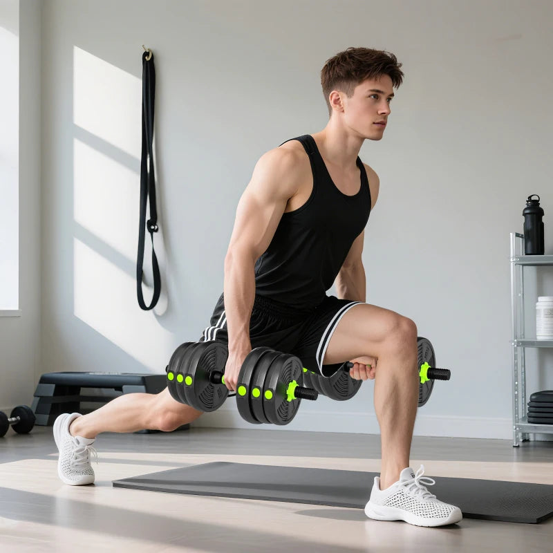 Soozier Adjustable Dumbbell Set, 3 in 1 Weights Dumbbells Set for Home Gym, 55lb Free Weights with Connector and Non-Slip Grip