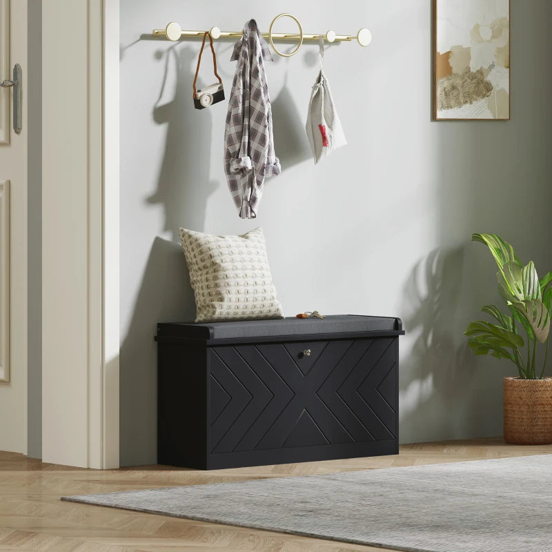 Shoe Storage with Seat, Upholstered Hallway Bench, Shoe Bench with Flip Drawer, Adjustable Shelf for 6-8 Pairs of Shoes